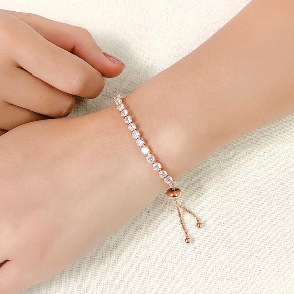 White & Rose Gold Diamond Tennis Bracelets - Picture 8 of 8